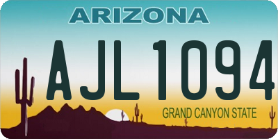 AZ license plate AJL1094