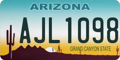 AZ license plate AJL1098