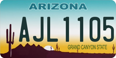 AZ license plate AJL1105