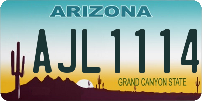 AZ license plate AJL1114