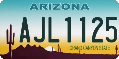 AZ license plate AJL1125