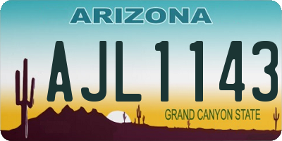 AZ license plate AJL1143