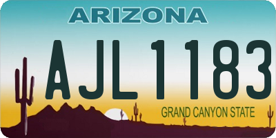 AZ license plate AJL1183