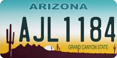 AZ license plate AJL1184