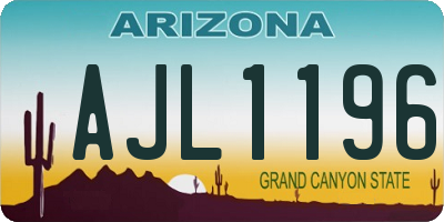 AZ license plate AJL1196