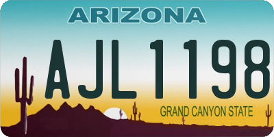 AZ license plate AJL1198
