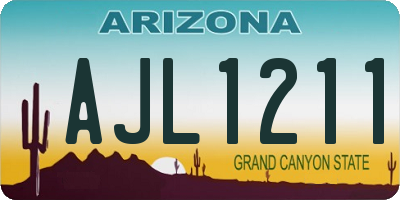AZ license plate AJL1211