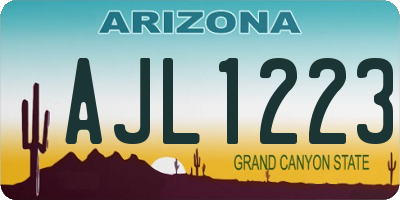 AZ license plate AJL1223