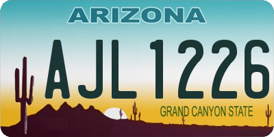 AZ license plate AJL1226
