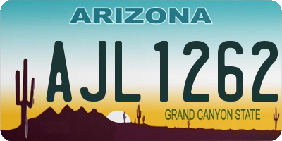 AZ license plate AJL1262