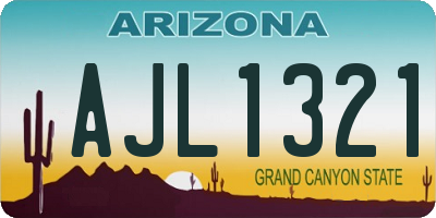 AZ license plate AJL1321