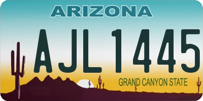 AZ license plate AJL1445