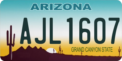 AZ license plate AJL1607