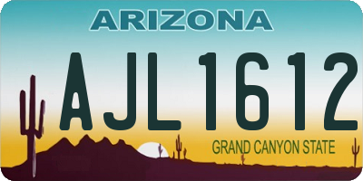 AZ license plate AJL1612