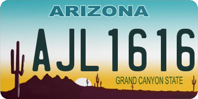 AZ license plate AJL1616
