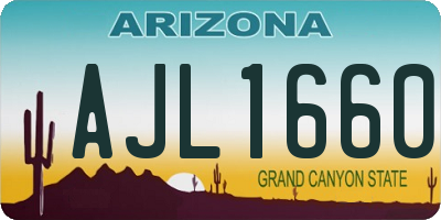 AZ license plate AJL1660