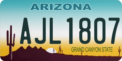 AZ license plate AJL1807
