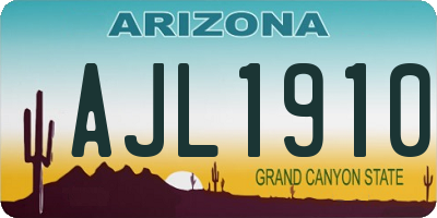 AZ license plate AJL1910