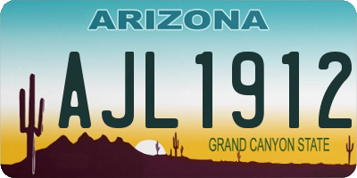 AZ license plate AJL1912