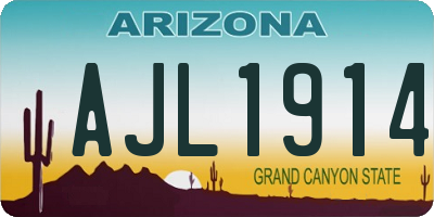 AZ license plate AJL1914