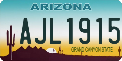 AZ license plate AJL1915