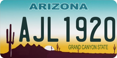 AZ license plate AJL1920