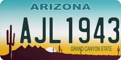 AZ license plate AJL1943