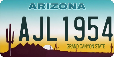 AZ license plate AJL1954