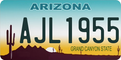 AZ license plate AJL1955