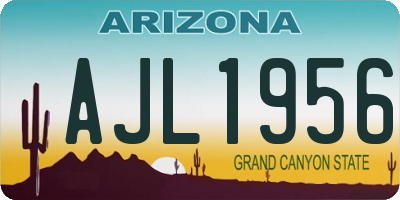 AZ license plate AJL1956