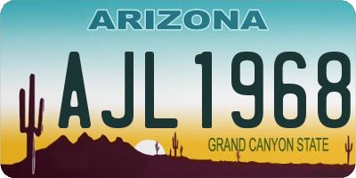 AZ license plate AJL1968