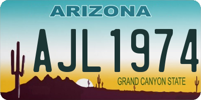 AZ license plate AJL1974
