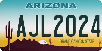 AZ license plate AJL2024