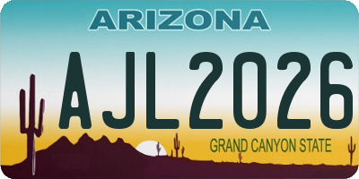 AZ license plate AJL2026