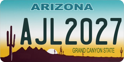 AZ license plate AJL2027