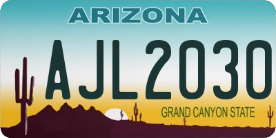 AZ license plate AJL2030