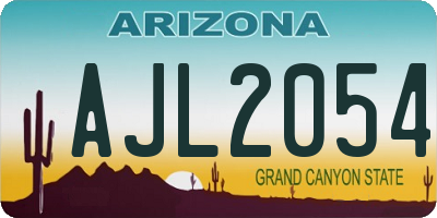 AZ license plate AJL2054