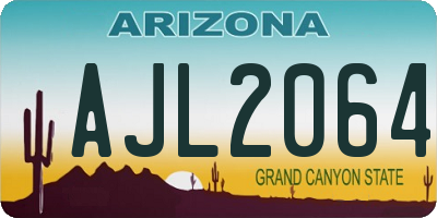 AZ license plate AJL2064