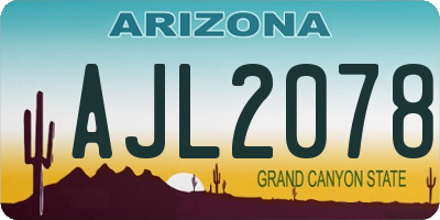 AZ license plate AJL2078