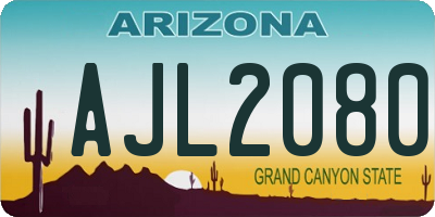 AZ license plate AJL2080