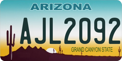 AZ license plate AJL2092