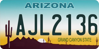 AZ license plate AJL2136