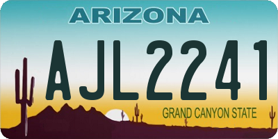 AZ license plate AJL2241