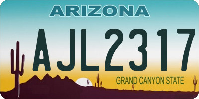 AZ license plate AJL2317