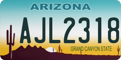 AZ license plate AJL2318