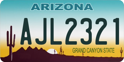 AZ license plate AJL2321