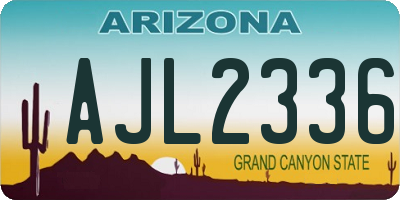 AZ license plate AJL2336