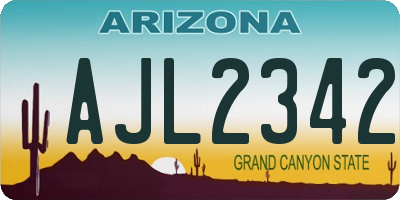 AZ license plate AJL2342