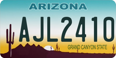 AZ license plate AJL2410