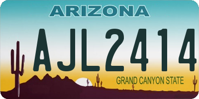 AZ license plate AJL2414